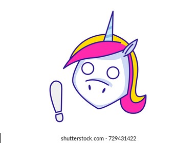 Cute Unicorn Character .Vector Illustration. Isolated on white background.