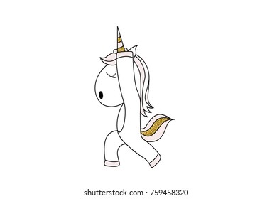 Cute Unicorn Character. Vector illustration. Isolated on white background.