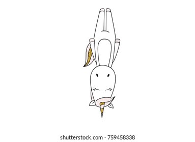 Cute Unicorn Character. Vector illustration. Isolated on white background.