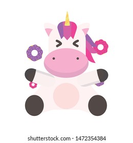 Cute unicorn characters with happy expressions,animal illustration