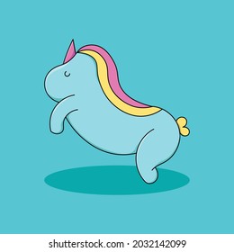 Cute unicorn children mascot illustration