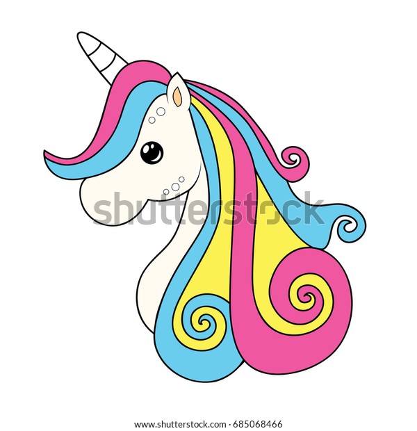 Cute Unicorn Clipart Coloring Activity Vector Stock Vector (Royalty ...