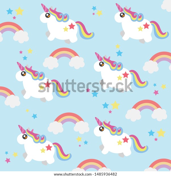 Cute Unicorn Colorful Rainbow Background Stock Vector Royalty Free