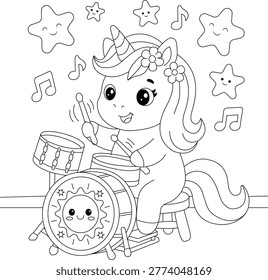 Cute Unicorn coloring Book