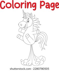 Cute unicorn coloring book pages for kids