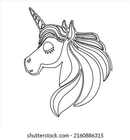 Cute unicorn coloring page  | Black and white vector illustration for coloring book  Unicorn illustration ,  Isolated outline for coloring book with unicorn | Unicorn 
