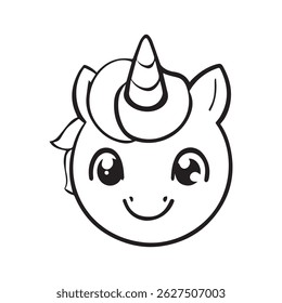 Cute Unicorn Coloring Page Design Template