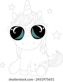 cute unicorn coloring page for kids