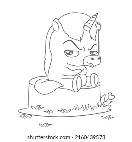 Cute Unicorn Coloring page, Coloring page,Line art  
