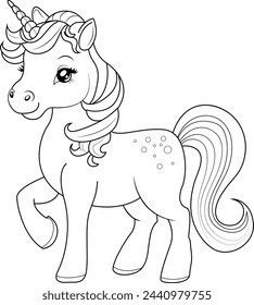 Nette Einhorn Färbung Seite Vektor-Illustration