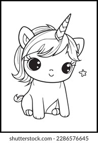 Cute Unicorn Coloring Pages for Kids