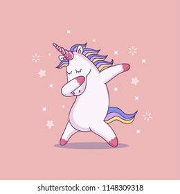 Cute unicorn dabbing svg