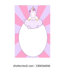 Cute unicorn decorated sleeping sweetly and pink pastel background design