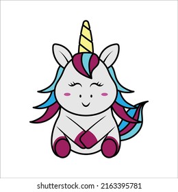 cute unicorn design template vector illustration