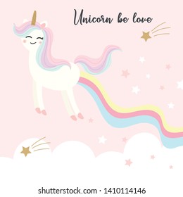 Cute unicorn design. Vector illustration.