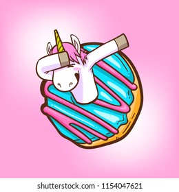 cute unicorn and donuts