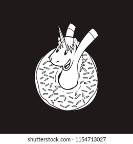 cute unicorn and donuts