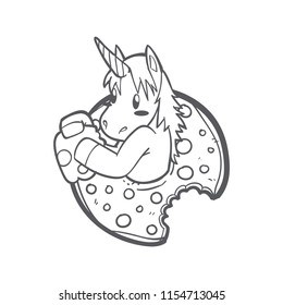 cute unicorn and donuts