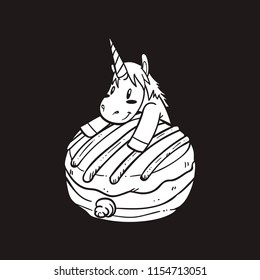 cute unicorn and donuts