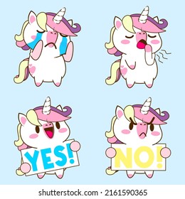 cute unicorn doodle sticker, unicorn illustration