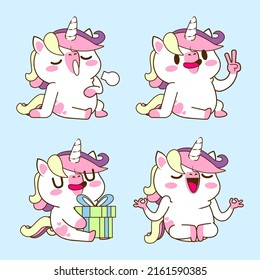 cute unicorn doodle sticker, unicorn illustration