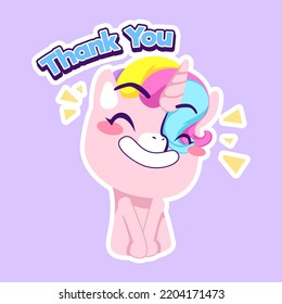 cute unicorn doodle sticker, unicorn illustration