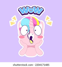 cute unicorn doodle sticker, unicorn illustration