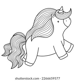 cute unicorn doodle style character