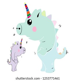 cute unicorn doodle vector