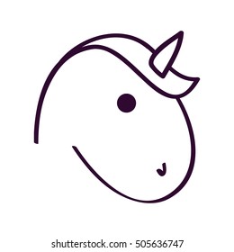 cute unicorn drawn icon vector illustration design