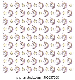 cute unicorn drawn icon vector illustration design