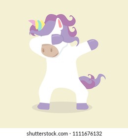 Cute unicorn Dub dancing sign vector