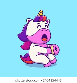Cute Unicorn Eating a Donut