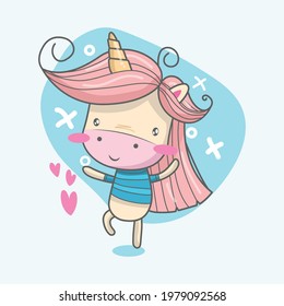 Cute Unicorn enjoying while dancing