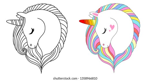 7600 Collections Coloring Pages Unicorn Face  Latest HD