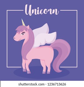 cute unicorn of fairy tale