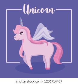 cute unicorn of fairy tale