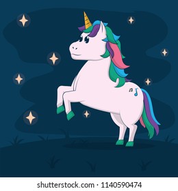 Cute unicorn fantasy cartoon