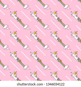 Cute Unicorn Flying Seamless seamless pattern vector wallpaper 