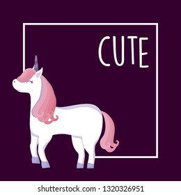 cute unicorn with frame icon