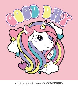 Cute unicorn, girls graphic tees vector designs and other uses