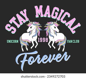 cute unicorn graphic with slogan