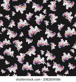 cute unicorn hand drawn seamless pattern vector and illustration