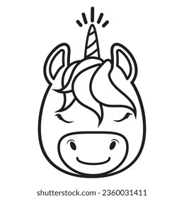 Cute unicorn head coloring pages sign