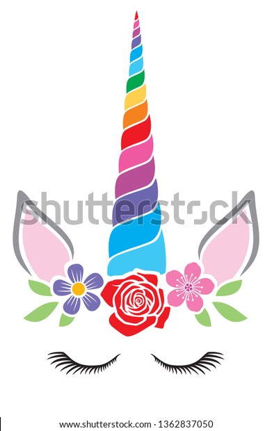 Cute Unicorn Head With Flowers cute-unicorn-head-with-flowers