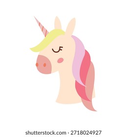 Niedliche Unicorn Kopf handgezeichnet Illustration