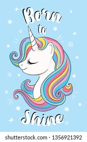 Cute unicorn illusration