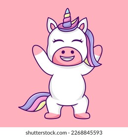 Ilustración de unicornio lindo y divertido