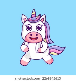 Ilustración de unicornio lindo y divertido