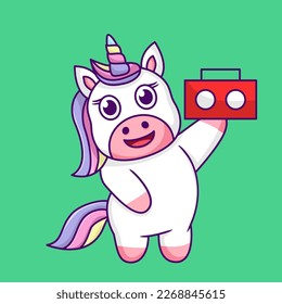 Cute unicorn illustration, cute and fun